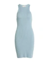 Kaos Day By Day Woman Mini Dress Light Blue Size M Viscose, Polyamide In Blue