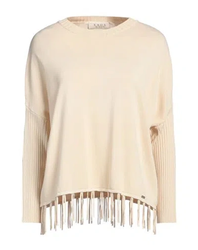 Kaos Day By Day Woman Sweater Beige Size L Viscose, Polyamide