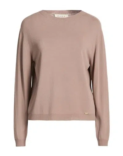 Kaos Day By Day Woman Sweater Light Brown Size S Viscose, Polyamide