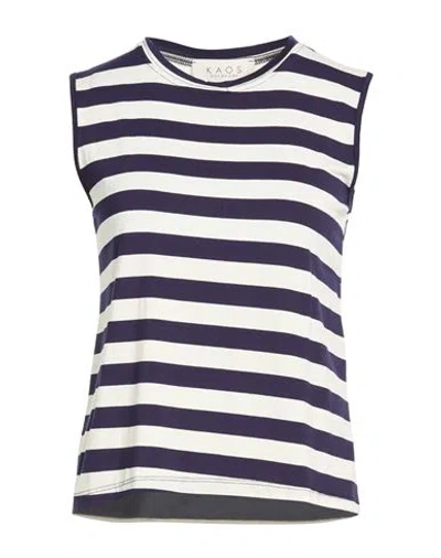 Kaos Day By Day Woman T-shirt Navy Size 6 Viscose, Elastane In Multi