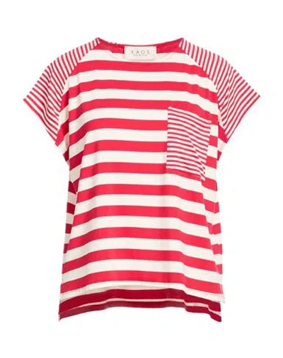 Kaos Day By Day Woman T-shirt Red Size 10 Viscose, Elastane