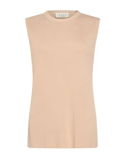 Kaos Day By Day Woman Top Beige Size M Viscose, Polyamide