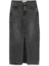 Kaos Denim Midi Skirt In Grey
