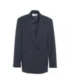 Kaos Double-breasted Blazer With Notch Collar In Black