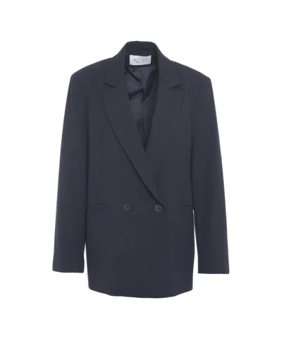 Kaos Double-breasted Blazer With Notch Collar In Black