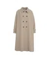 Kaos Double-breasted Mid-length Coat With Lapel Collar In Brown