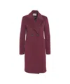 Kaos Double-breasted Structured Coat With Wide Lapels In Burgundy