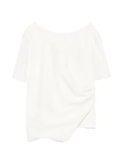 Kaos Draped Asymmetric-hem Blouse In White