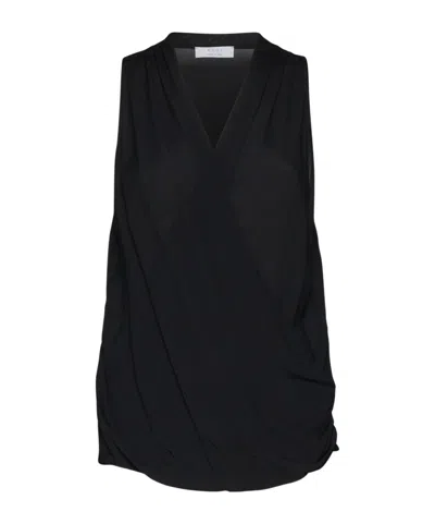 Kaos Draped Sleeveless Blouse In Black