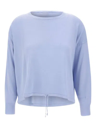 Kaos Drawstring-hem Ribbed Sweater In Blue