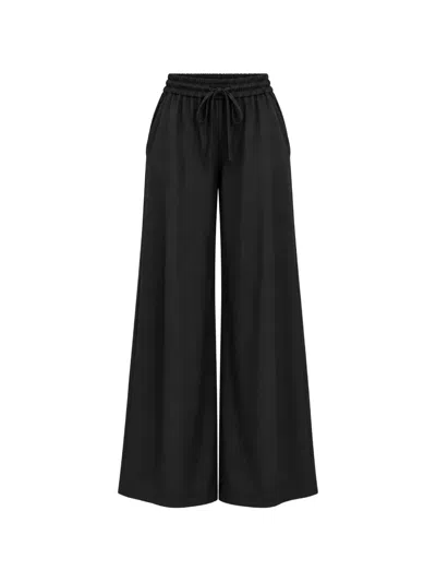 Kaos Drawstring Palazzo Pants In Blue