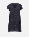 Kaos Polka Dot Viscose Crepe Dress