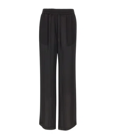 Kaos Icona Elasticated-waist Palazzo Pants In Black