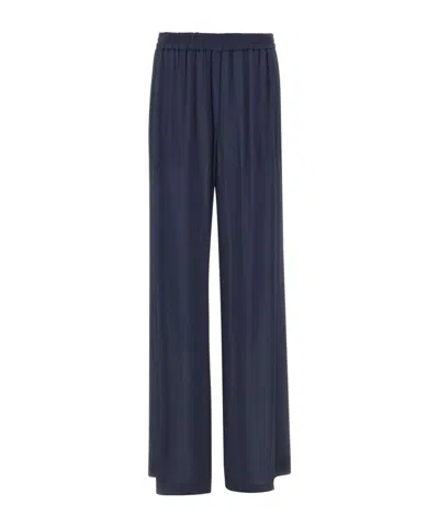 Kaos Icona Elasticated-waist Palazzo Pants In Blue
