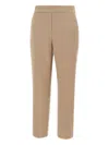 Kaos Elastic-waist Pressed-crease Trousers In Brown
