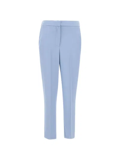 Kaos Elasticated Back Crease Trousers In Blue