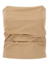 Kaos Elasticated-back Strapless Vest In Brown