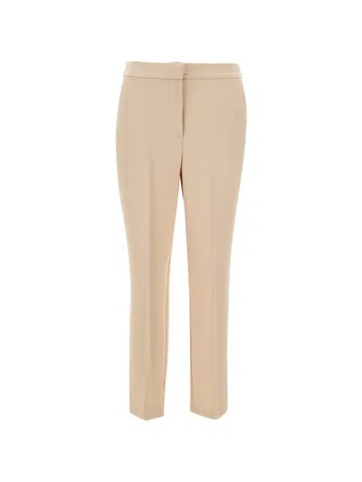 Kaos Elasticated-back Trousers In Neutral