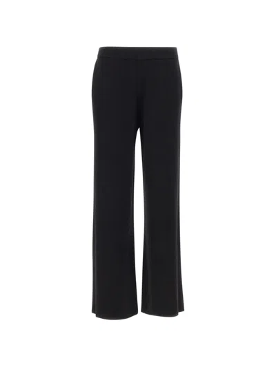 Kaos Elasticated Wide Leg Track Pants In Black