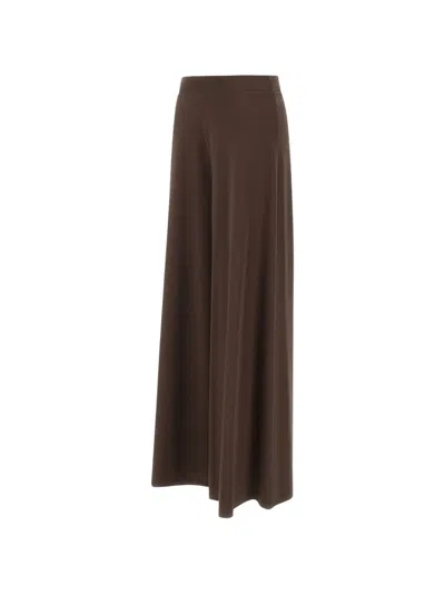 Kaos Elasticated Wide-leg Trousers In Brown