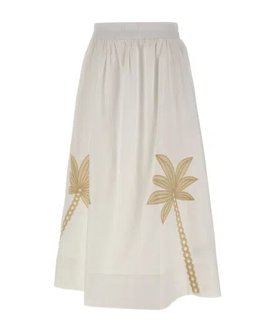Kaos Elastic-waist Skirt In White