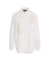 Kaos Embroidered White Shirt With Classic Collar And Buttoned Cuffs In White