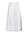 Kaos Eyelet Midi Skirt In Yellow