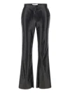 Kaos Faux-leather Flared Trousers In Black