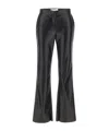 Kaos Faux-leather Flared Trousers In Black