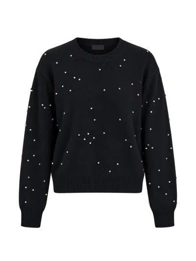 Kaos Faux-pearl Embellished Sweater In Black