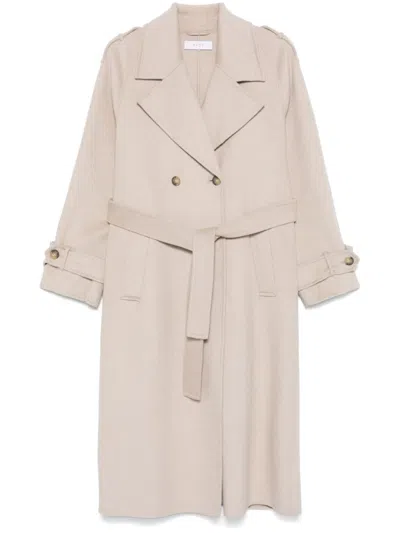 Kaos Felted Trench Coat In Neutrals