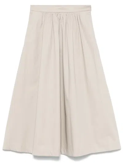 Kaos Flared Midi Skirt In Neutrals