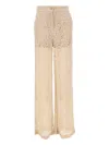 Kaos Floral-lace Trousers In Gold