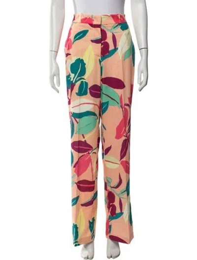 Pre-owned Kaos Floral Print Straight Leg Pants W/ Tags In Multicolor