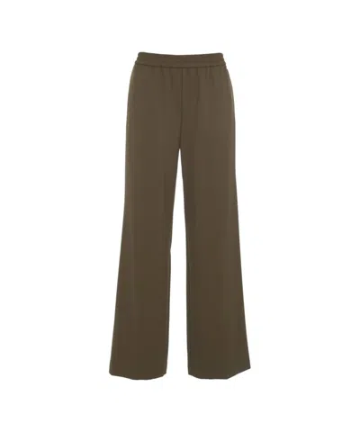Kaos Fluid Wide-leg Trousers In Brown