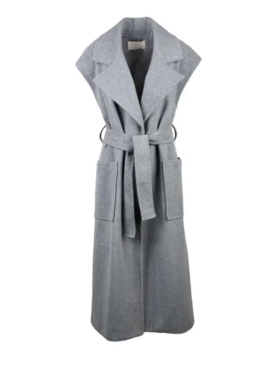 Kaos Grey Polyester Long Vest In Gray