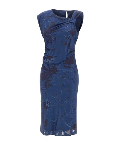 Kaos Hollow-out Long Dress In Blue