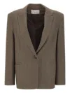 Kaos Single-breasted Houndstooth Blazer In Brown