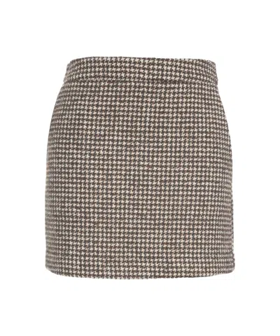 Kaos Houndstooth Miniskirt In Gray