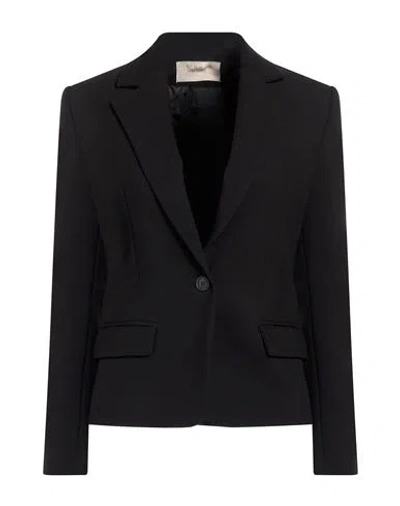 Kaos Jeans Woman Blazer Black Size 10 Polyester, Viscose, Elastane In Brown
