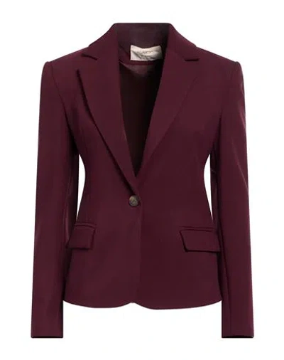 Kaos Jeans Woman Blazer Burgundy Size 10 Polyester, Viscose, Elastane