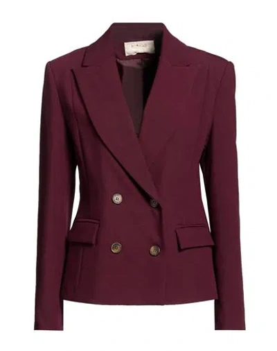 Kaos Jeans Woman Blazer Burgundy Size 8 Polyester, Viscose, Elastane In Red