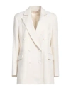 Kaos Jeans Woman Blazer Cream Size 8 Polyester, Viscose, Elastane In White