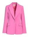 Kaos Jeans Woman Blazer Fuchsia Size 8 Viscose, Polyester, Polyamide In Pink