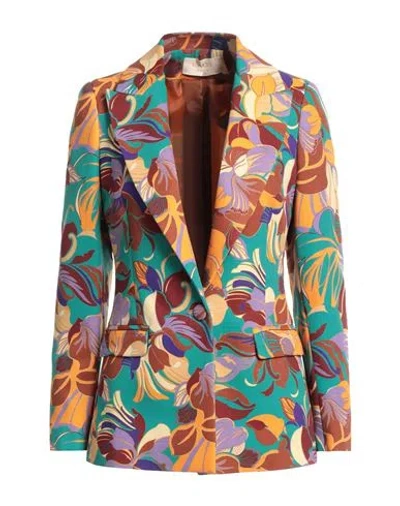 Kaos Jeans Woman Blazer Green Size 4 Polyester, Elastane