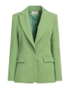 Kaos Jeans Woman Blazer Light Green Size 6 Viscose, Polyester, Polyamide In Green