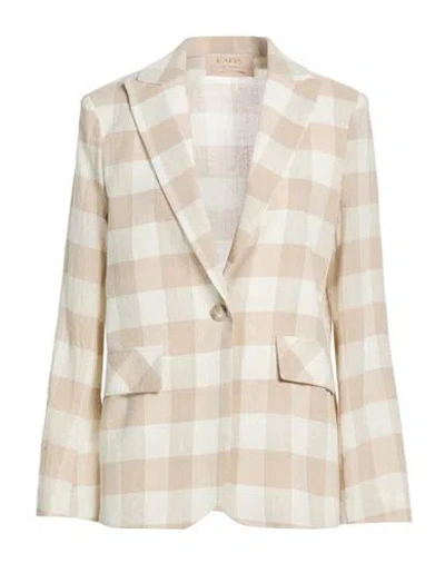 Kaos Jeans Woman Blazer Sand Size 8 Linen, Polyester, Cotton
