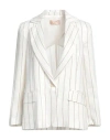 Kaos Jeans Woman Blazer White Size 6 Linen, Polyamide In White