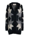 Kaos Jeans Woman Cardigan Black Size M Acrylic, Mohair Wool, Polyamide, Viscose, Metallic Fiber In Black
