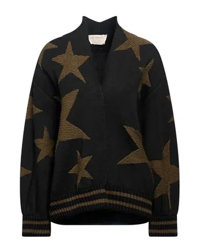 Kaos Jeans Woman Cardigan Black Size M Acrylic, Wool, Viscose, Alpaca Wool In Multi